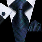 VacationGrabs blue plaid tie silk for formal occasions