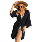 Tie-Waist Openwork Crochet Cover Up