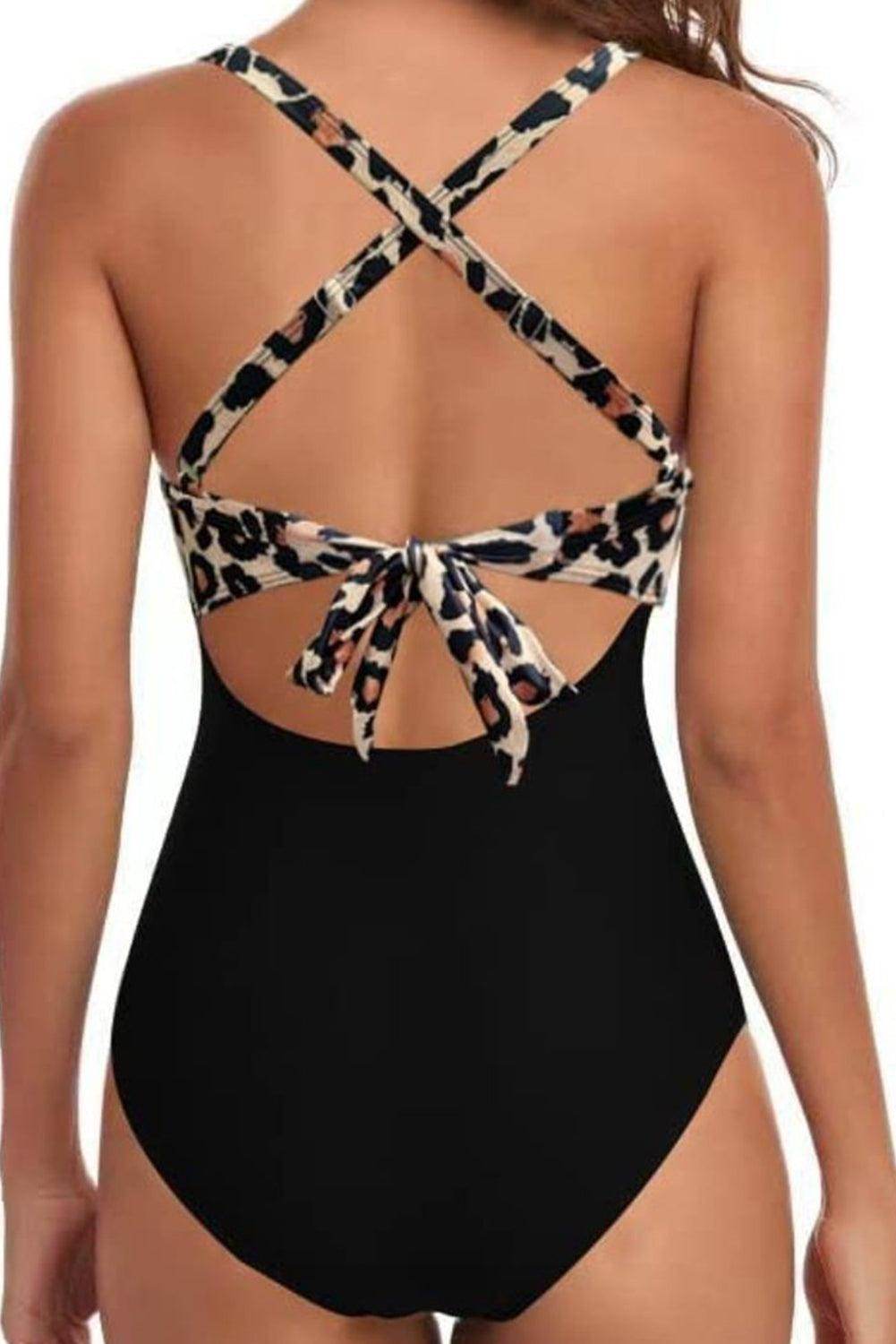 Tied Crisscross Cutout One-Piece Swimwear - VacationGrabs