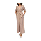 Tied Short Sleeve Wide Leg Jumpsuit - VacationGrabs