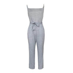 Tied Spaghetti Strap Square Neck Jumpsuit - VacationGrabs