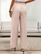 Tied Wide Leg Pants with Pockets - VacationGrabs