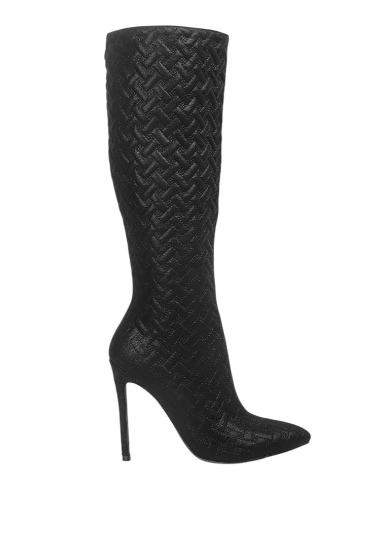 Tinkles Embossed High Heeled Calf Boots