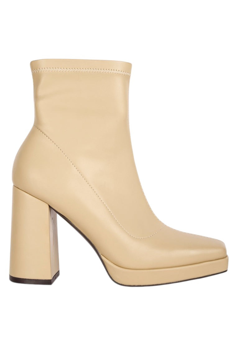 Tintin Square Toe Ankle Heeled Boots