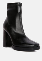 Tintin Square Toe Ankle Heeled Boots
