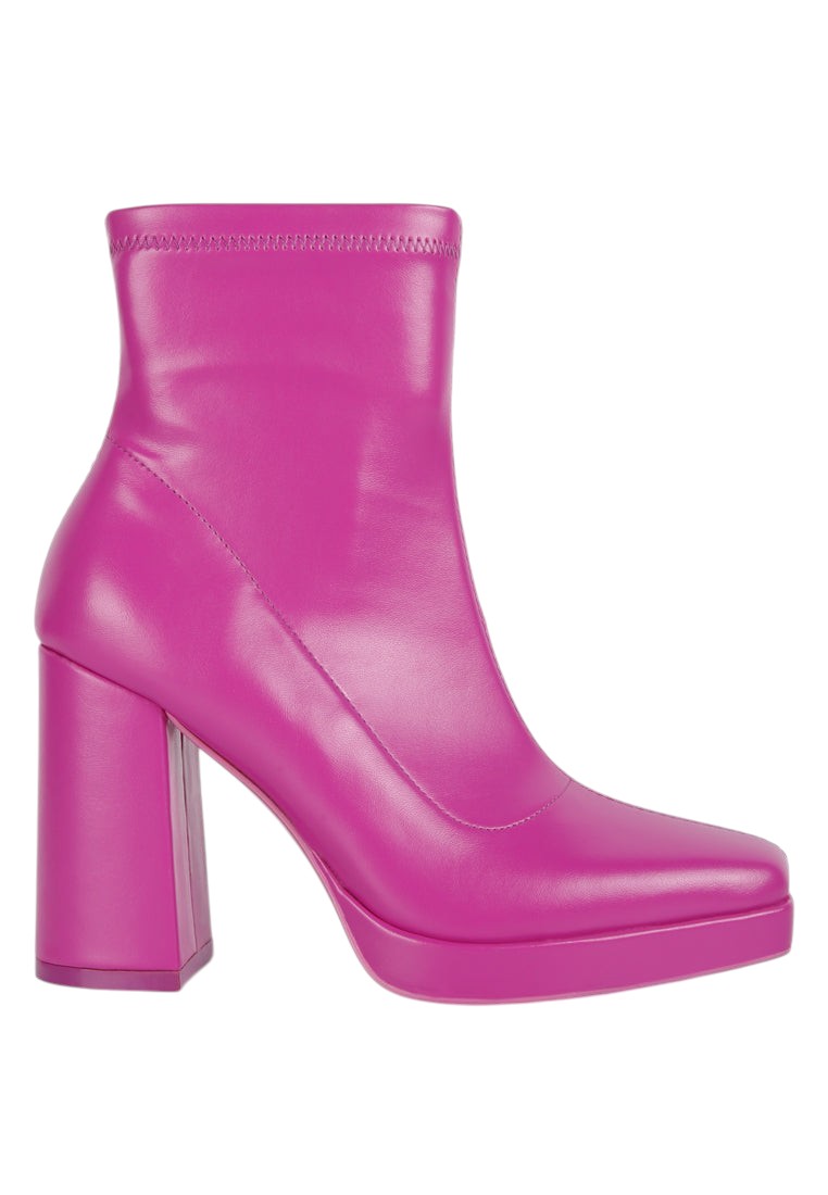 Tintin Square Toe Ankle Heeled Boots