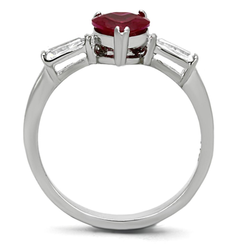 Women's Jewelry - Rings TK1221 - High polished (no plating) Stainless Steel Ring with AAA Grade CZ in Ruby