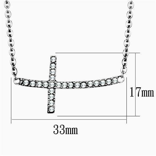 Women's Jewelry - Necklaces TK1931 - High polished (no plating) Stainless Steel Necklace with Top Grade Crystal in Clear