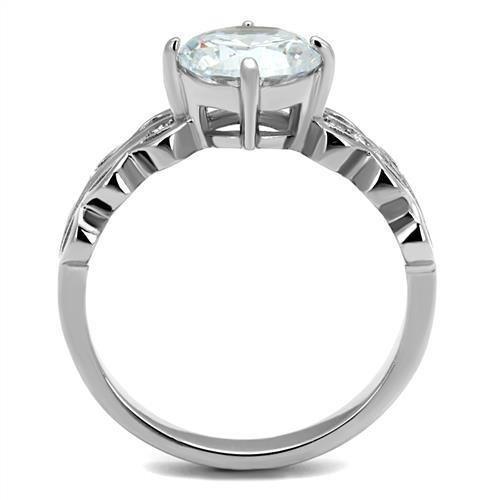Women's Jewelry - Rings TK2658 - High polished (no plating) Stainless Steel Ring with AAA Grade CZ in Clear