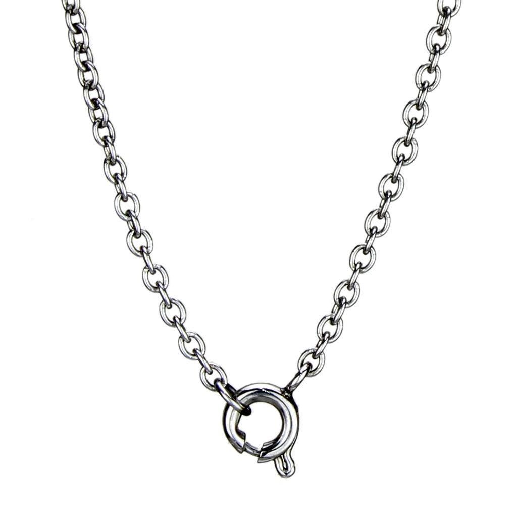 Women's Jewelry - Necklaces TK2885 - High polished (no plating) Stainless Steel Necklace with AAA Grade CZ in Clear