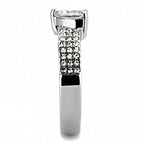 Women's stainless steel cz ring with sparkling stone accents