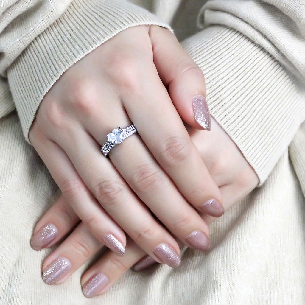 Women's stainless steel cz ring, perfect for elegant occasions