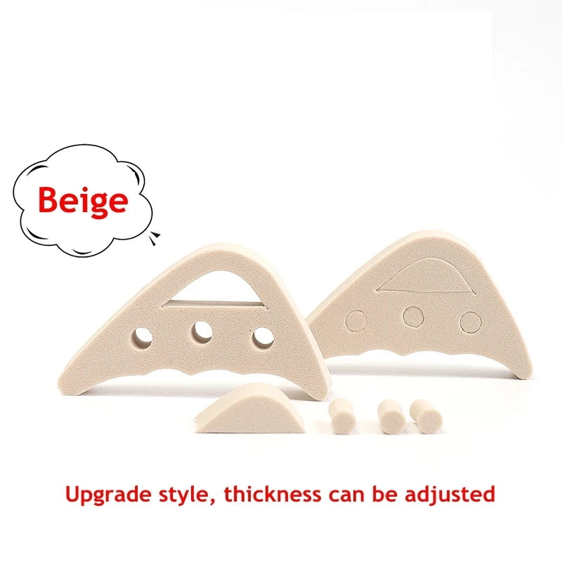 Beige toe plug soft half insoles for personalized comfort and support
