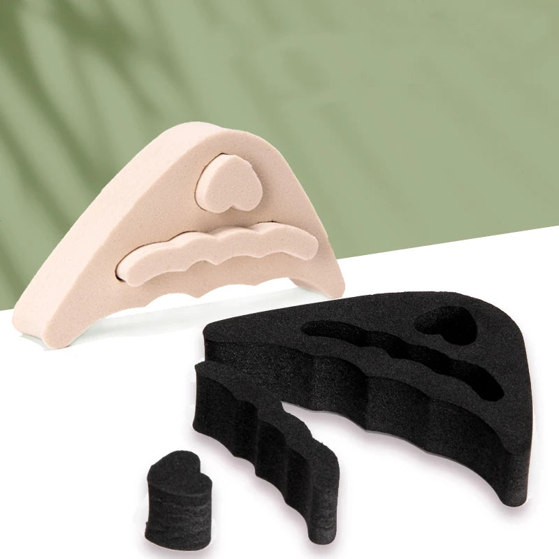 Soft toe plug soft half insoles in beige and black for comfort