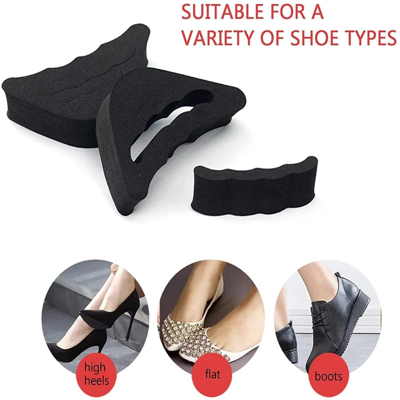 Black toe plug soft half insoles for comfort in various shoe types