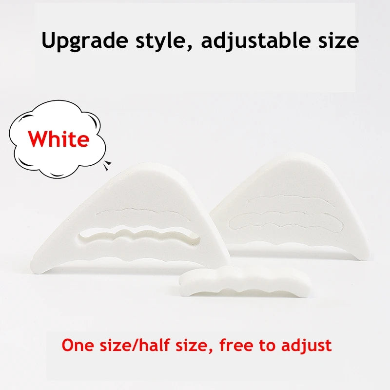 White toe plug soft half insoles for adjustable comfort in footwear