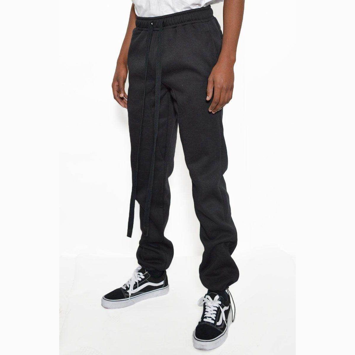 Men's toggle sweats for men in black with adjustable drawstring for comfort and style