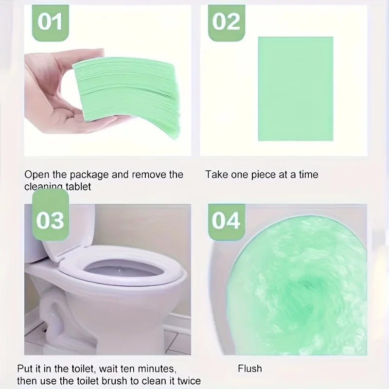 Toilet cleaning tablets, green color, for easy toilet sanitation