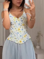 Floral top cami in pastel colors for spring fashion