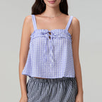 Women's purple checkered top cami for casual summer outings