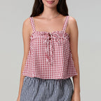 Women's red gingham top cami, lightweight and casual for summer wear