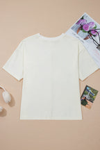 Pretty Bash women's cream cotton tee for casual wear by top country and western artists
