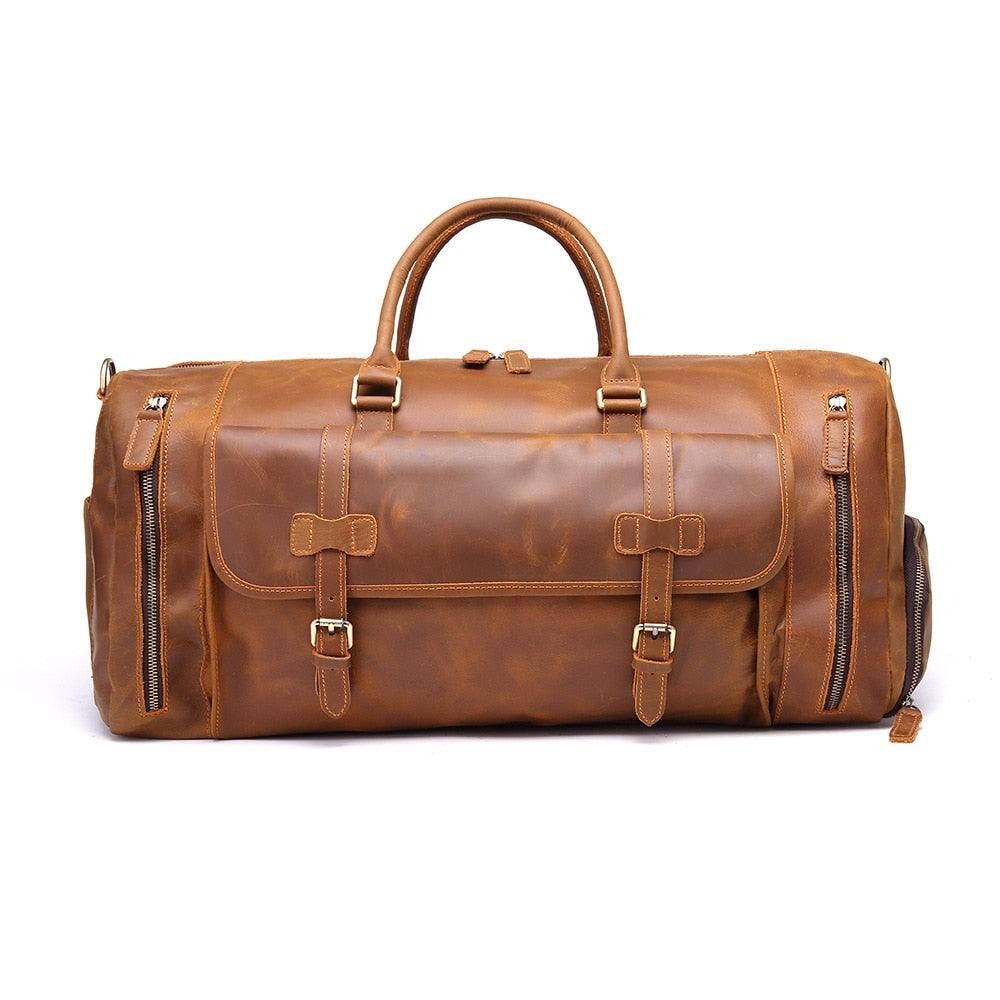 Luggage & Bags - Duffel Top Genuine Leather Travel Bag Mens Luggage Duffel Bag