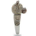 Women's top grade crystal bear ring with sparkling stones and sleek silver band for elegant style