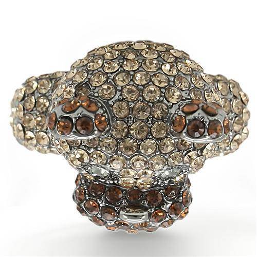 Top grade crystal bear ring featuring sparkling gems in a unique animal design