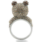 Top grade crystal bear ring featuring a sparkling bear design with shimmering crystals