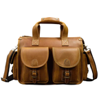 Top Grade Men’s Leather Briefcase with Shoulder Strap