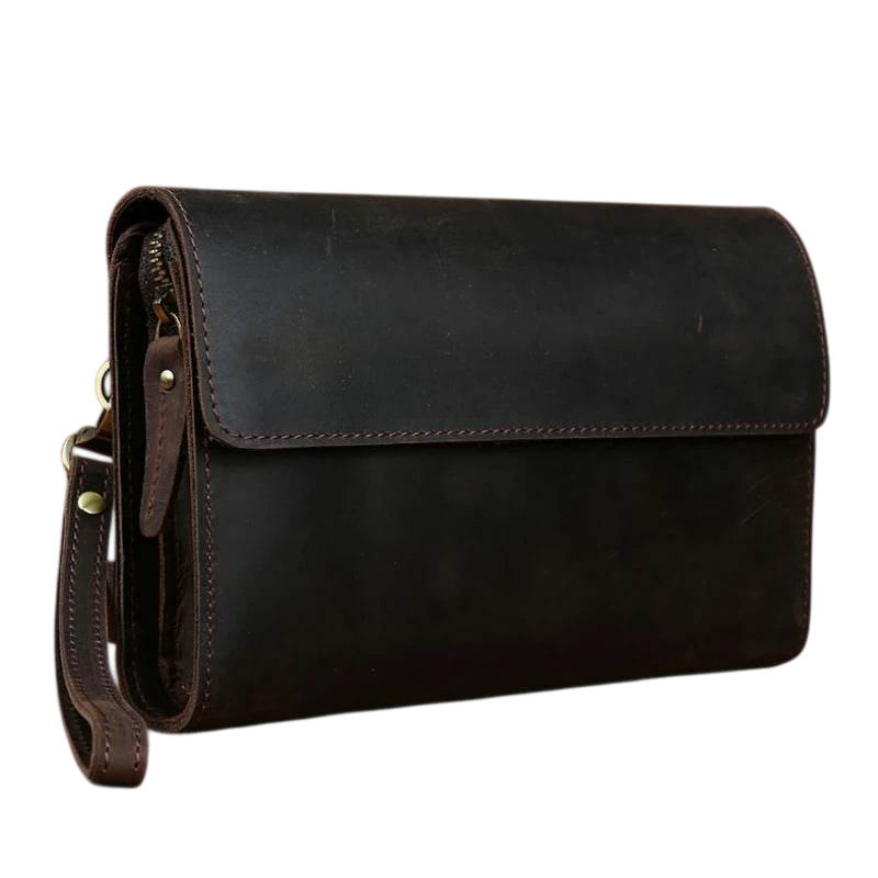 Top Grade Men's Genuine Leather Day Clutch | Crazy Horse