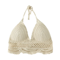 Women's crochet tank top, beige, lightweight for summer outings