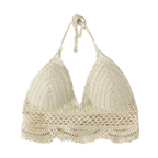 Women's crochet tank top, beige, lightweight for summer outings