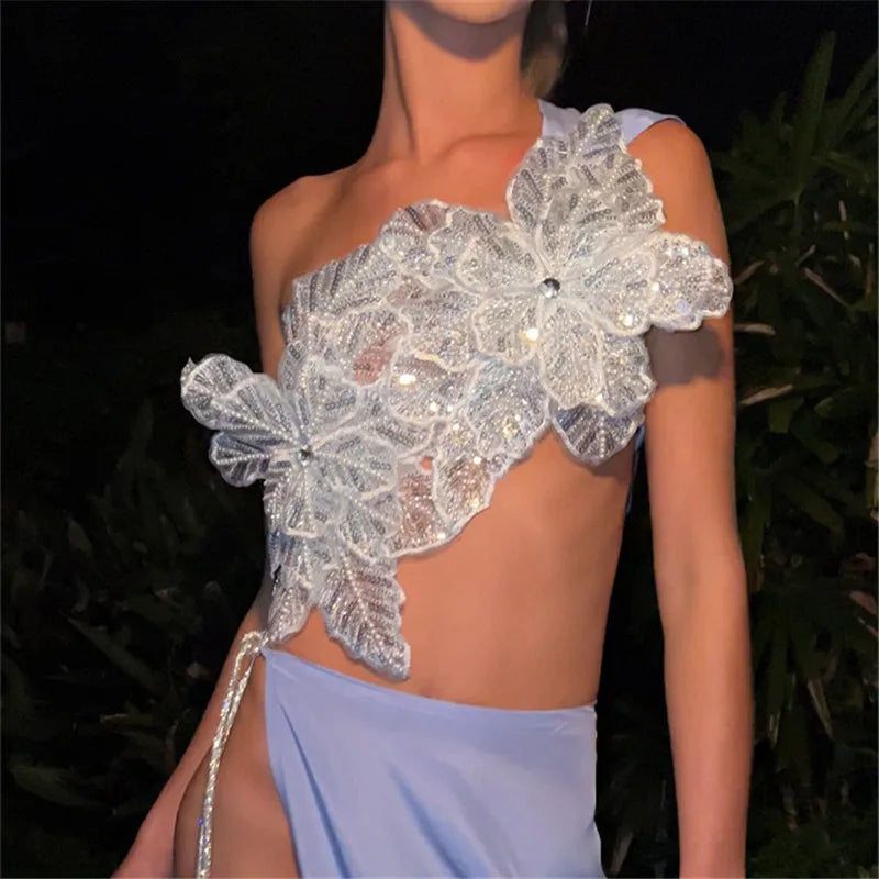 Elegant floral lace top tank top for evening events