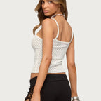 Women's white cotton tank top, perfect for casual wear or layering