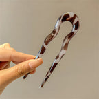 Tortoiseshell hair fork for women, stylish acrylic accessory for updos