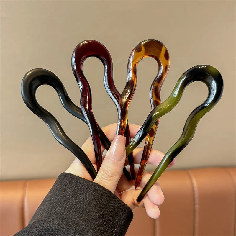 Tortoiseshell hair fork for women, stylish and durable hair accessories