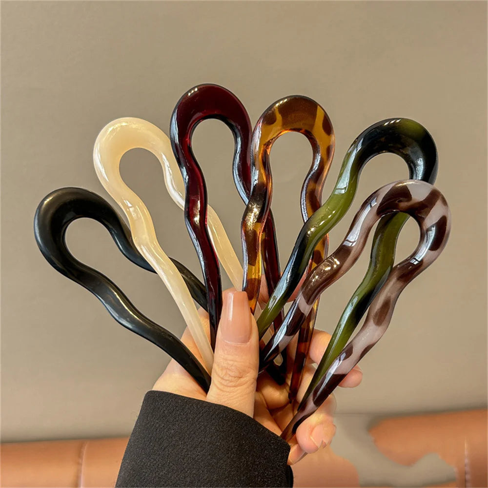 Tortoiseshell hair fork for women, stylish accessory for elegant hairstyles