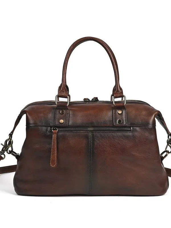 Brown leather tote women's purses for stylish travel and daily use