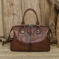 Brown leather tote women's purses for everyday use