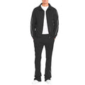 Men's black 2PC track set, comfortable athletic wear for sports