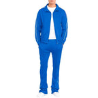 Men's blue 2PC track set, comfortable fabric ideal for workouts