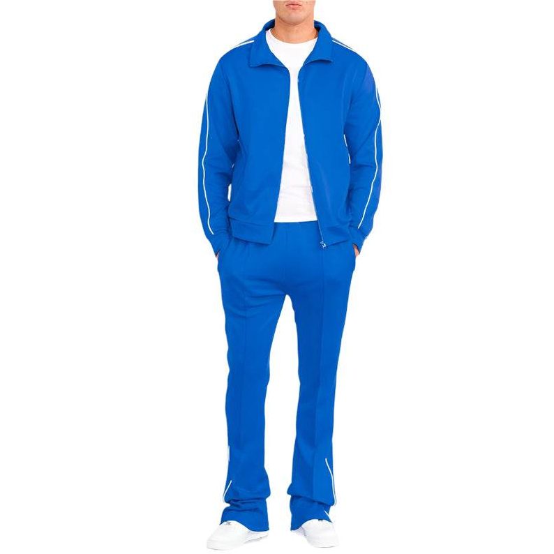 Men's blue 2PC track set, comfortable fabric ideal for workouts