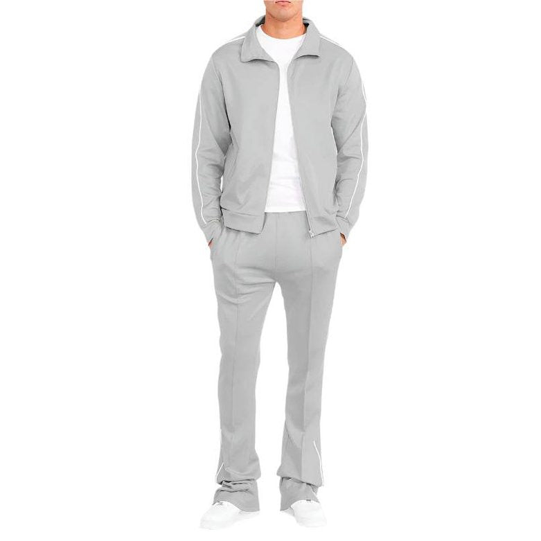 Men's gray WEIV track pants and jacket set for activewear