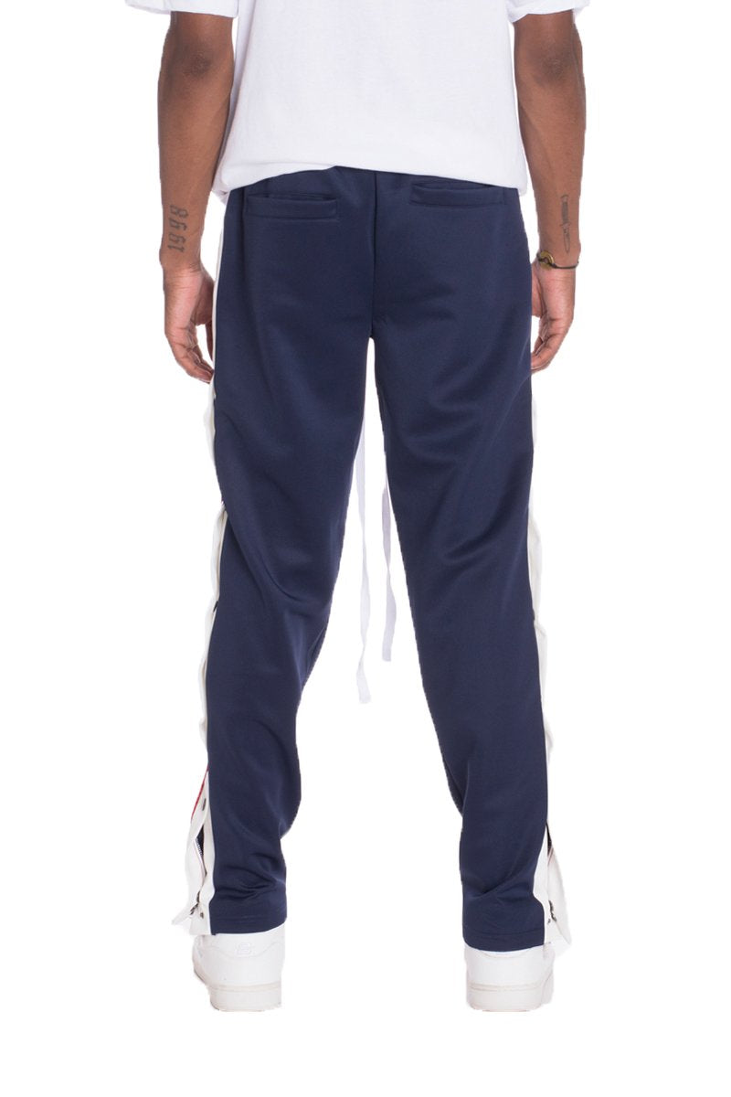 Lime Milo navy track pants, lightweight fabric for casual wear