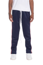 Lime Milo navy track pants with side stripes for casual wear