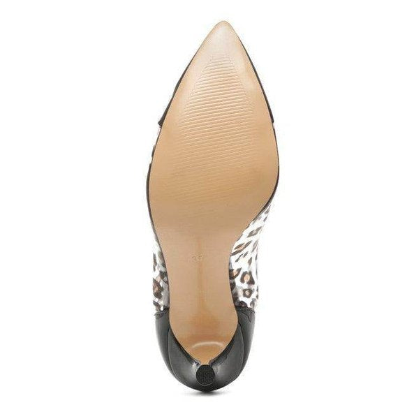 Rag Company transparent high heels with leopard print design for stylish women's footwear