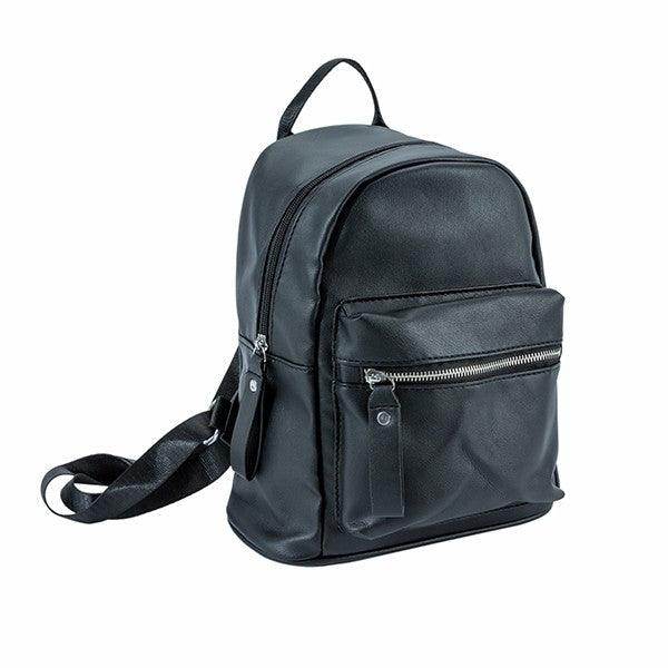Bella Chic Women's Travel Backpack for Vacations in sleek black with zippered front pocket