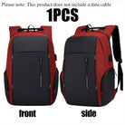 Red travel backpacking backpack with durable material for outdoor adventures